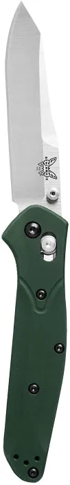 Benchmade 940 Plain Edge 3.4" Green Aluminum Folding Pocket Knife