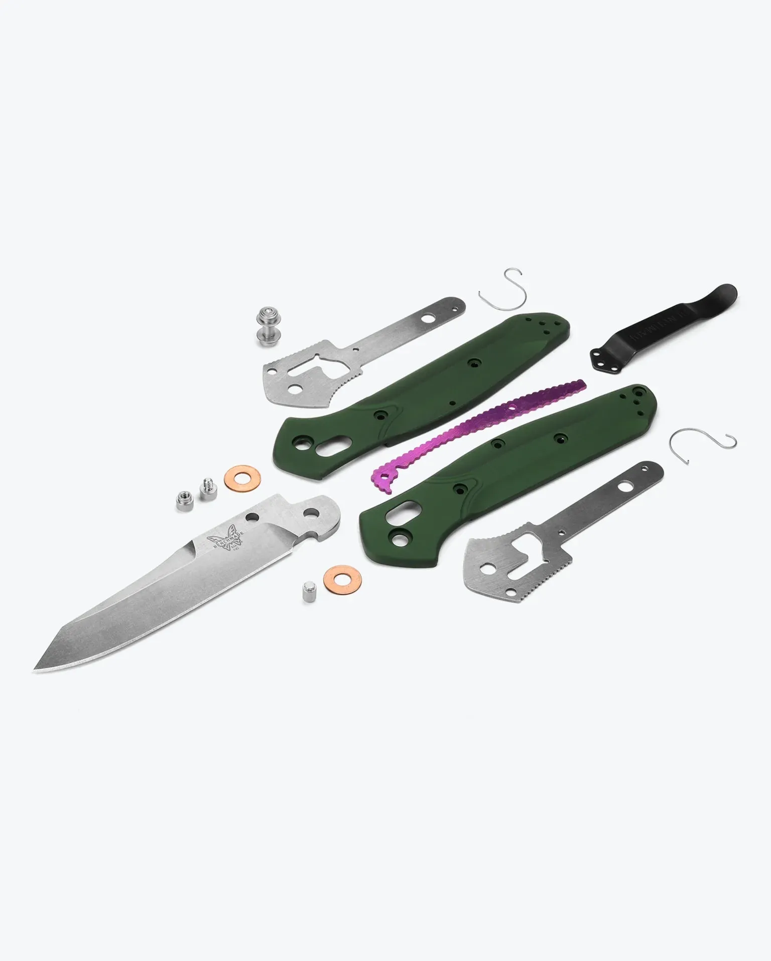 Benchmade 940 Plain Edge 3.4" Green Aluminum Folding Pocket Knife