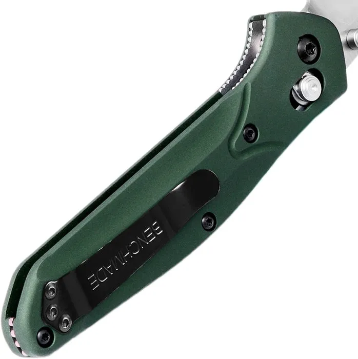 Benchmade 940 Plain Edge 3.4" Green Aluminum Folding Pocket Knife