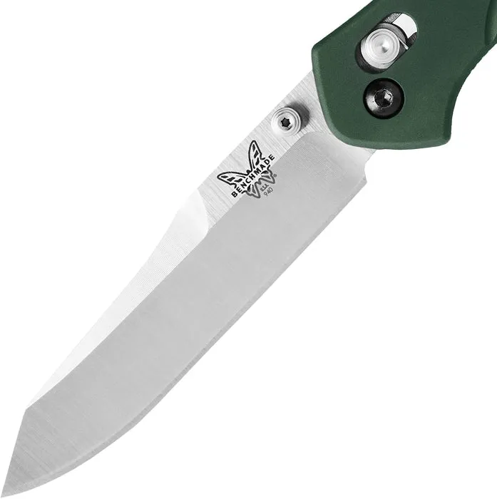 Benchmade 940 Plain Edge 3.4" Green Aluminum Folding Pocket Knife