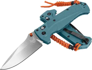 Benchmade - Adira 18060 Outdoor Knife, Plain Edge, Drop-Point Blade with Depth Blue Grivory Handle (18060)