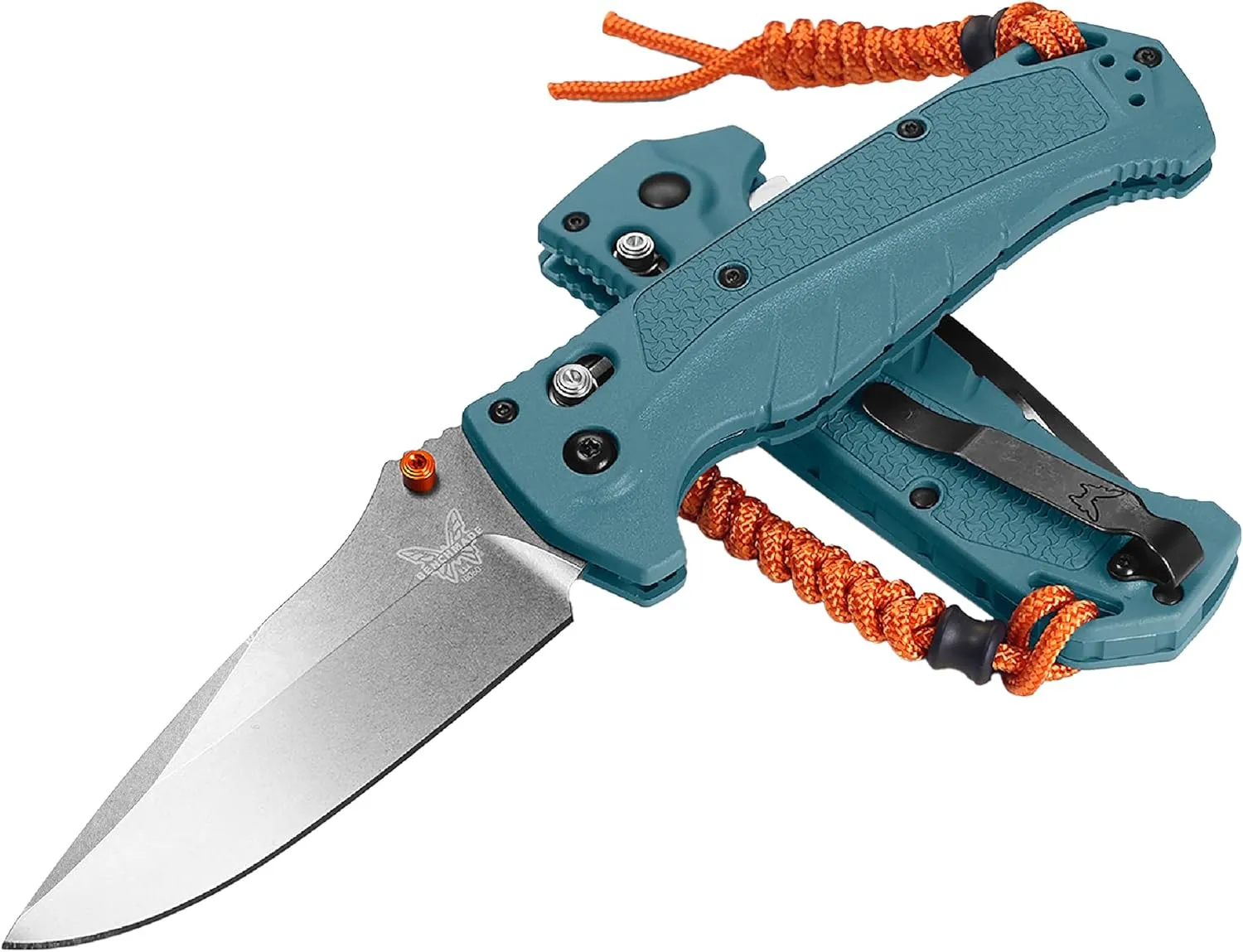 Benchmade - Adira 18060 Outdoor Knife, Plain Edge, Drop-Point Blade with Depth Blue Grivory Handle (18060)