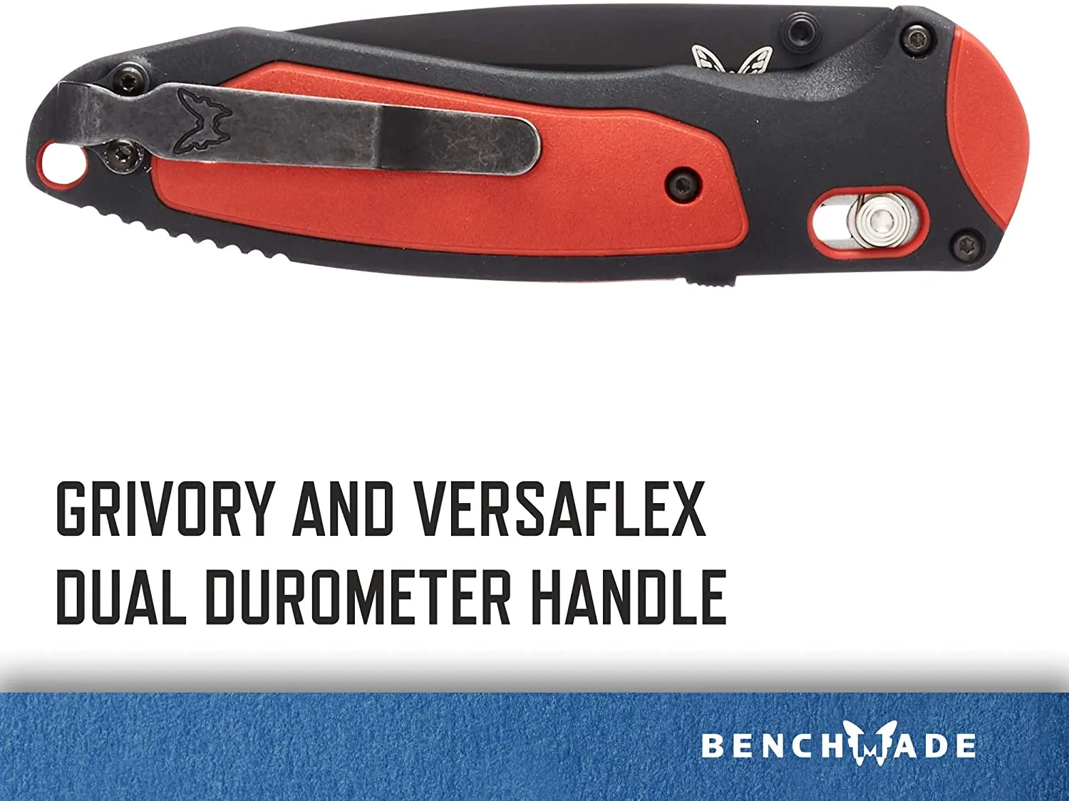 Benchmade Boost Plain Edge 3.43" Black/Red Grivory Handle Folding Pocket Knife (591BK) Specifications: