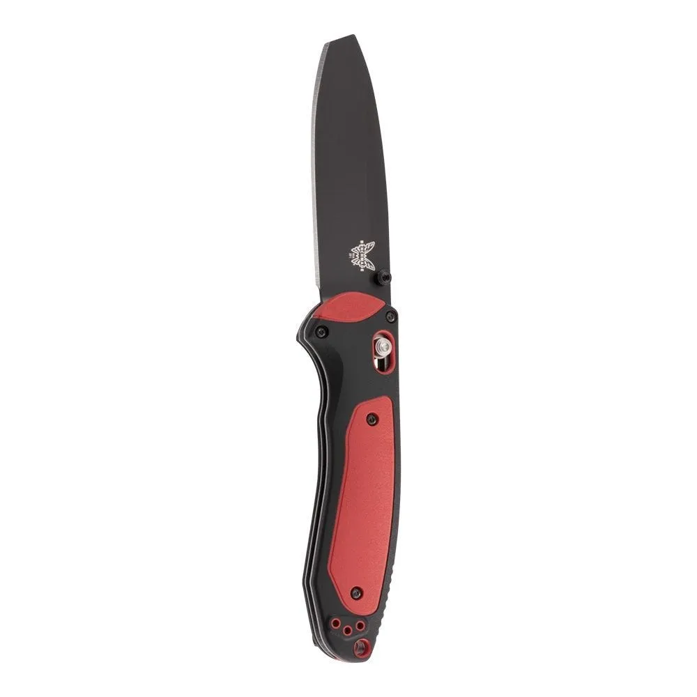 Benchmade Boost Plain Edge 3.43" Black/Red Grivory Handle Folding Pocket Knife (591BK) Specifications: