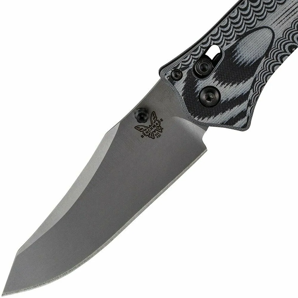 Benchmade Rift 950 Knife, Reverse Tanto Plain Edge/Satin Finish, Black & White