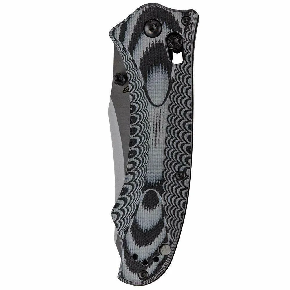 Benchmade Rift 950 Knife, Reverse Tanto Plain Edge/Satin Finish, Black & White