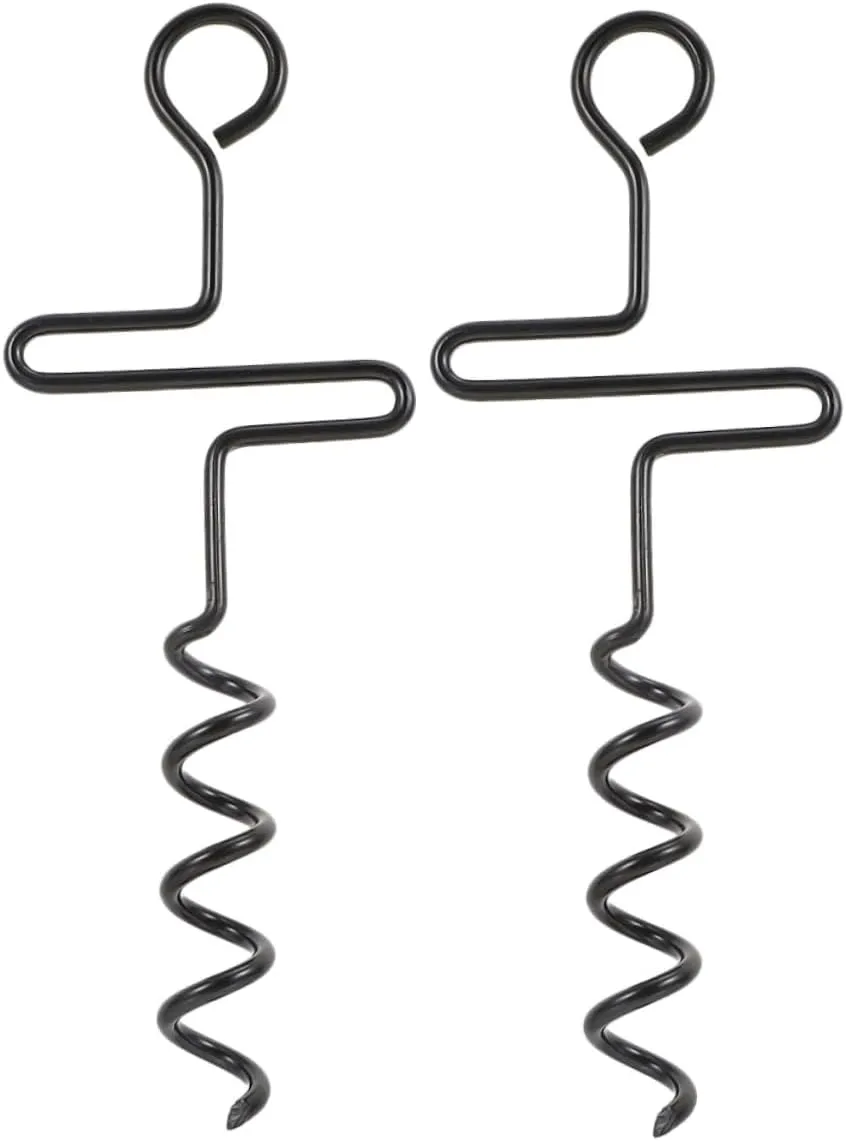 BESPORTBLE 2 Pack Tent Pegs Heavy Duty Ground Anchors Spiral Design for Camping Beach and Tent Stakes Stainless Steel for Outdoor Use