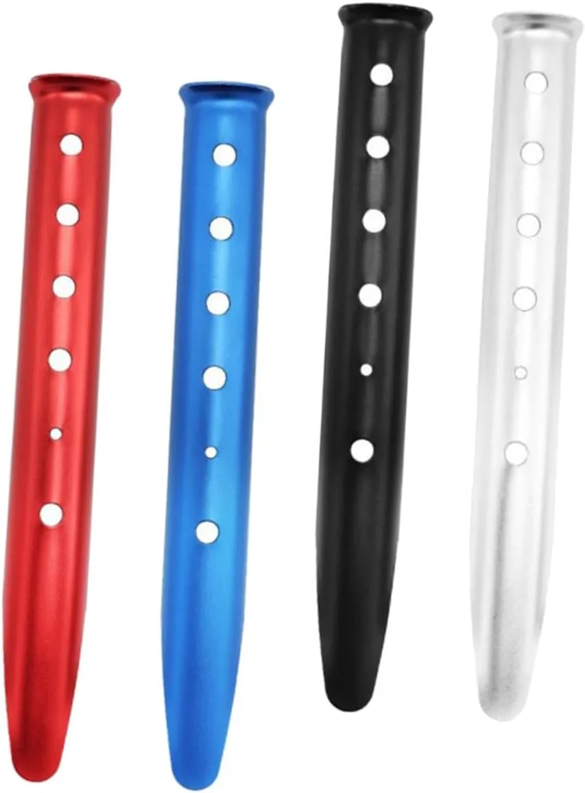 BESPORTBLE 4pcs Metal Tent Ground Pegs Camping Accessories Tarp Stakes Tent Fixing Ground Stakes Outdoor Pegs Strong Holding Power for Camping Garden