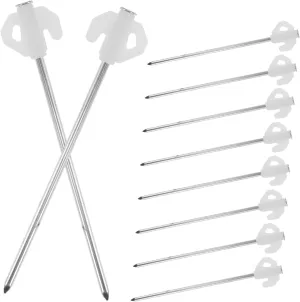 BESPORTBLE Camping Tent Stakes 10pcs Glow-in-The-Dark Steel Ground Stakes Heavy Duty for Tarp Beach Outings