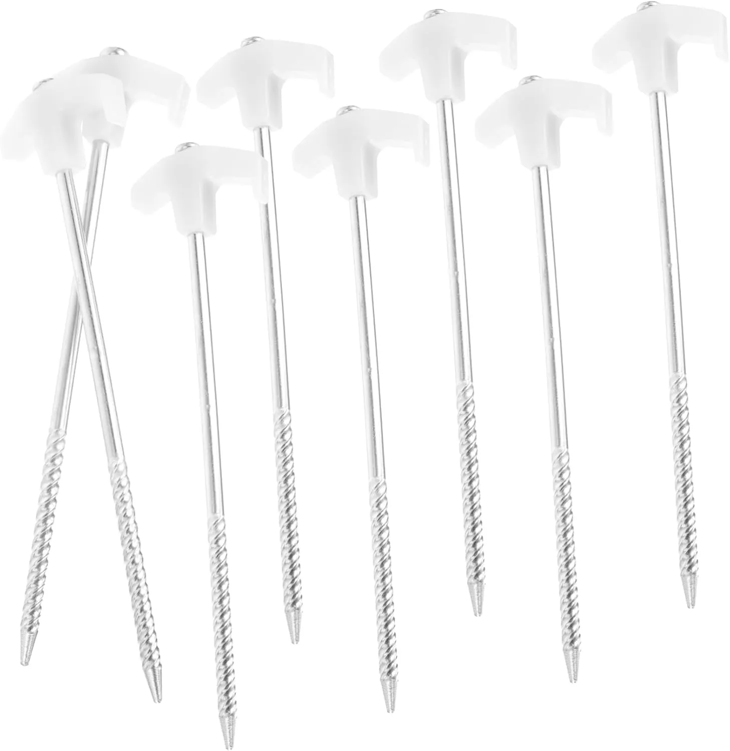 BESPORTBLE Long Tent Stakes 8 Pack Steel Tent Pegs Hammer for Camping Ground Stakes for Tarp
