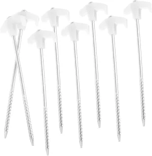 BESPORTBLE Long Tent Stakes 8 Pack Steel Tent Pegs Hammer for Camping Ground Stakes for Tarp