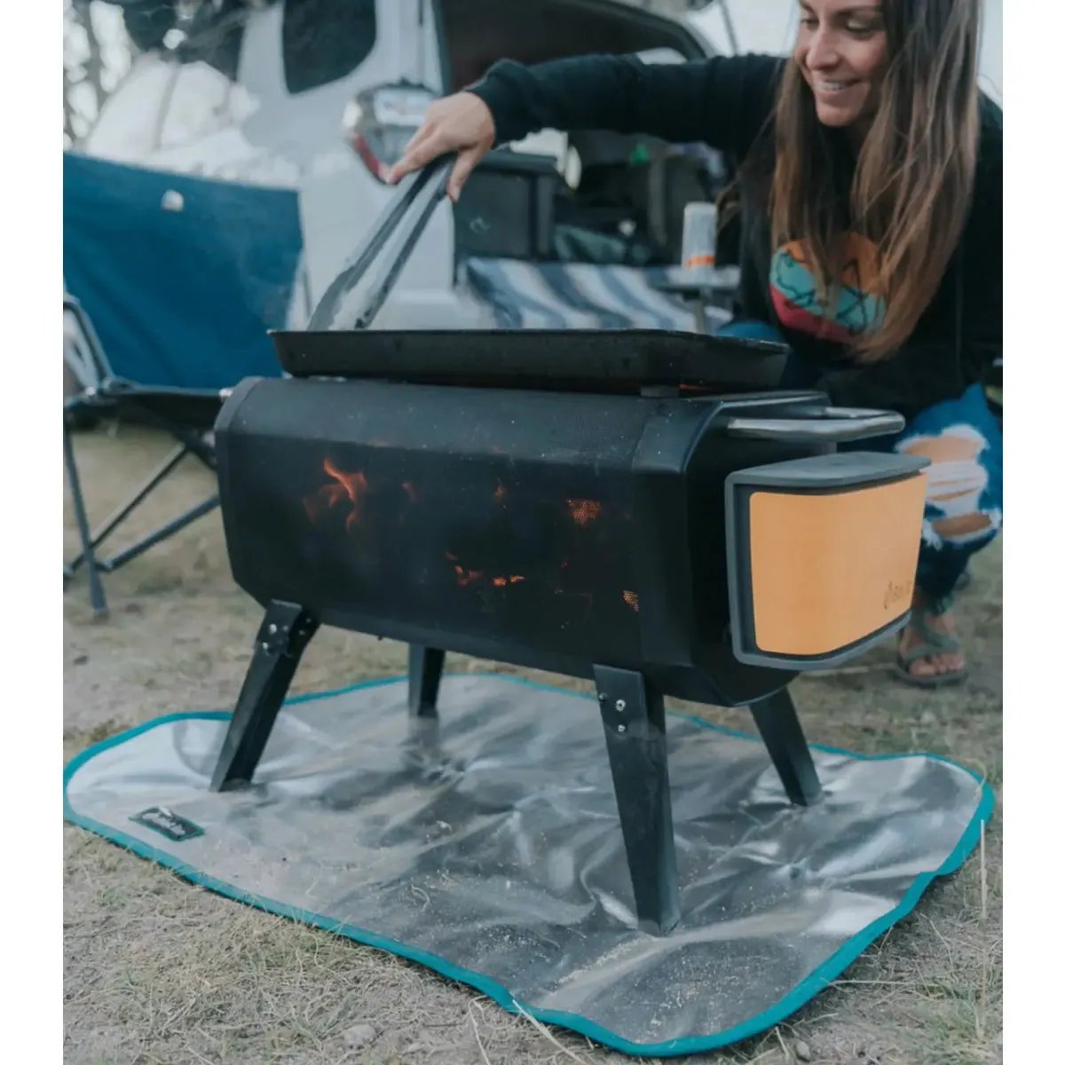 BioLite FirePit Griddle - Pre-seasoned Cast Iron Outdoor Griddle