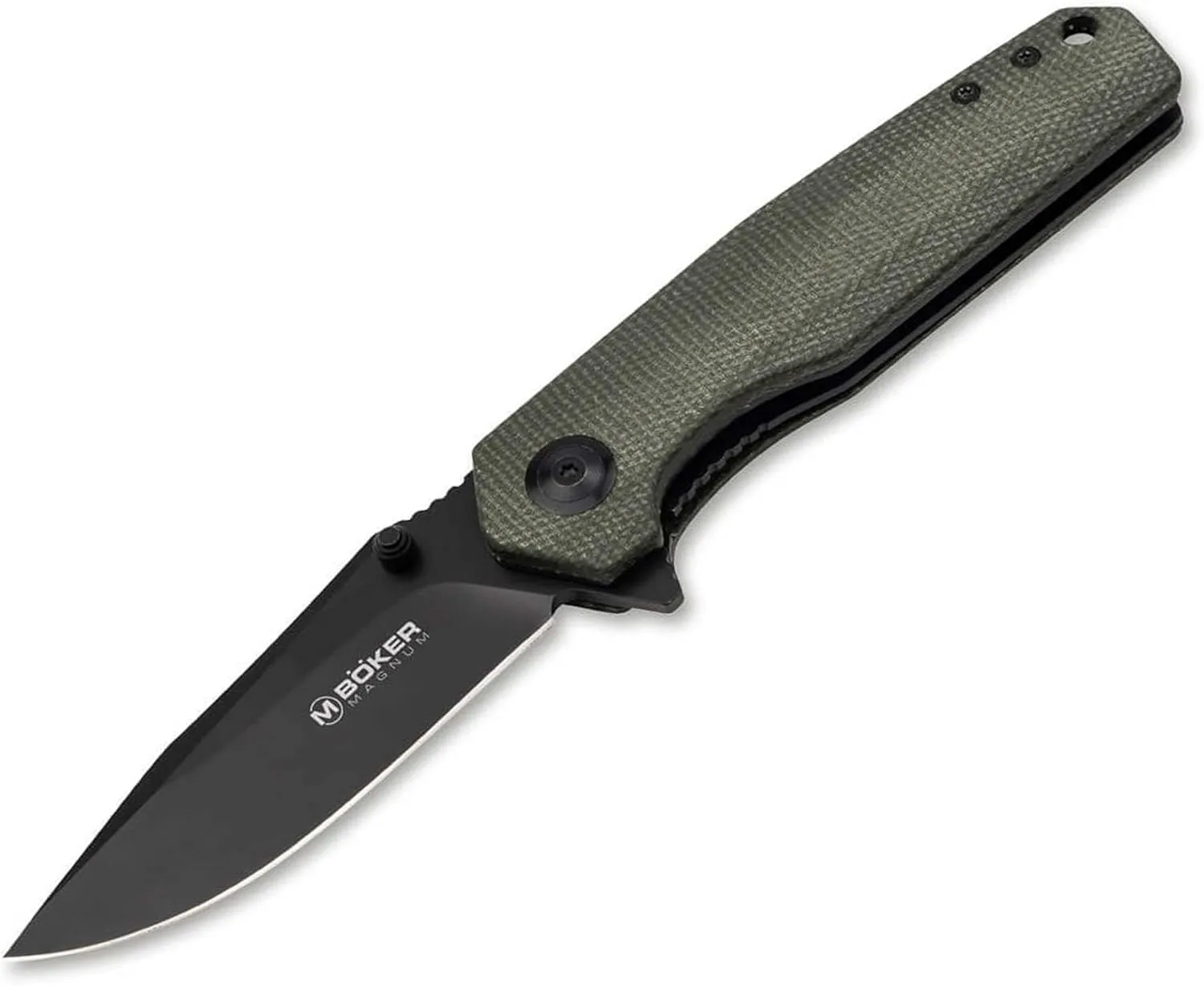 Böker Magnum Field Flipper -flipper pocket knife with Micarta handle scales - folding knife with 440A blade - small knife with clip