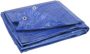 Blue Tarp Lightweight Heavy Duty Protects from Sun Rain & Snow | Durable Fiber Reinforced Laminated Polyethylene with Grommets for Cars, Camping, Trailers (10x20)