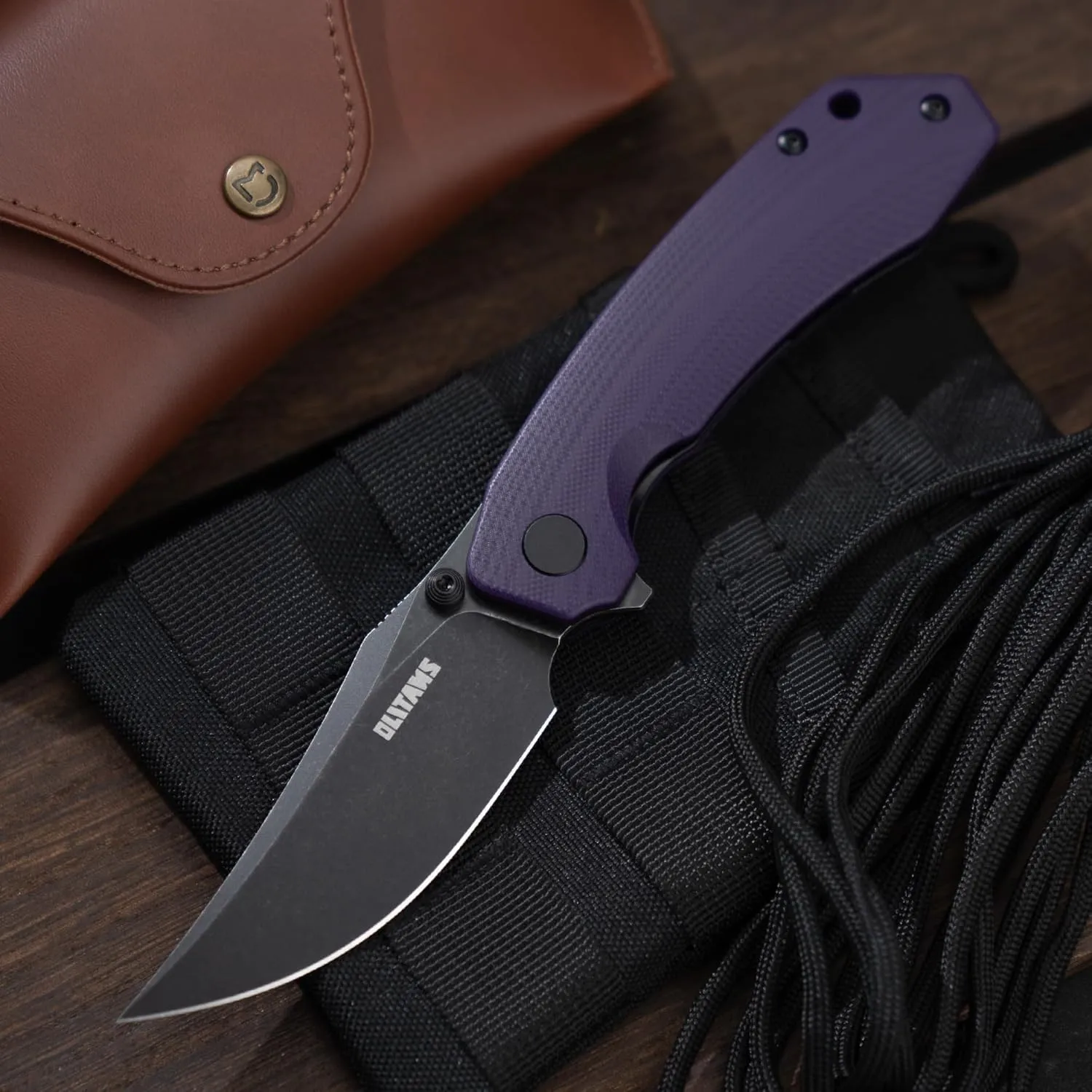 Bowie Pocket Knife, EDC Knife, Folding Knife with 3.4'' D2 Steel Blade, Hunting Knife with G10 Scales for Camping, Survival - Suitable for Men & Women-G059PB