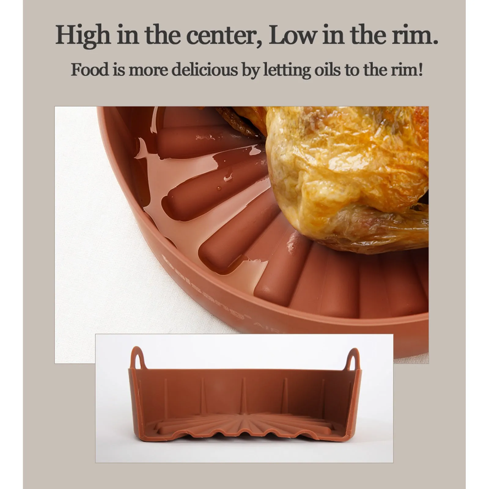 Brown Highly functional Reusable Nontoxic Silicone Extra Popular pick Nonstick Airfryer Pot Large