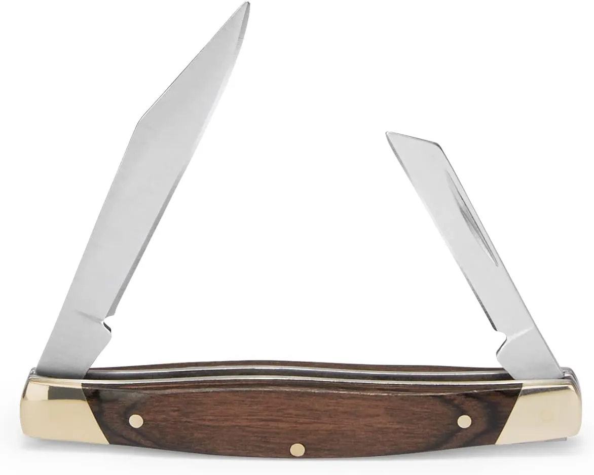 Buck Knives 375 Deuce 2-Blade Folding Pocket Knife with Wood Handle