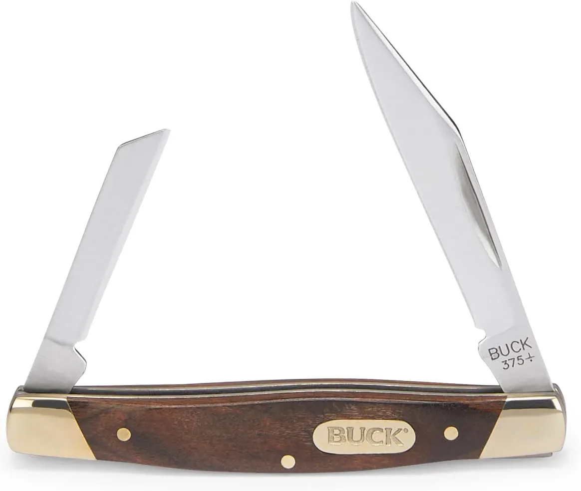 Buck Knives 375 Deuce 2-Blade Folding Pocket Knife with Wood Handle