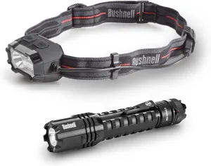 Bushnell PRO Rechargeable 400L Headlamp PRO 1000L Rechargeable Flashlight Bundle