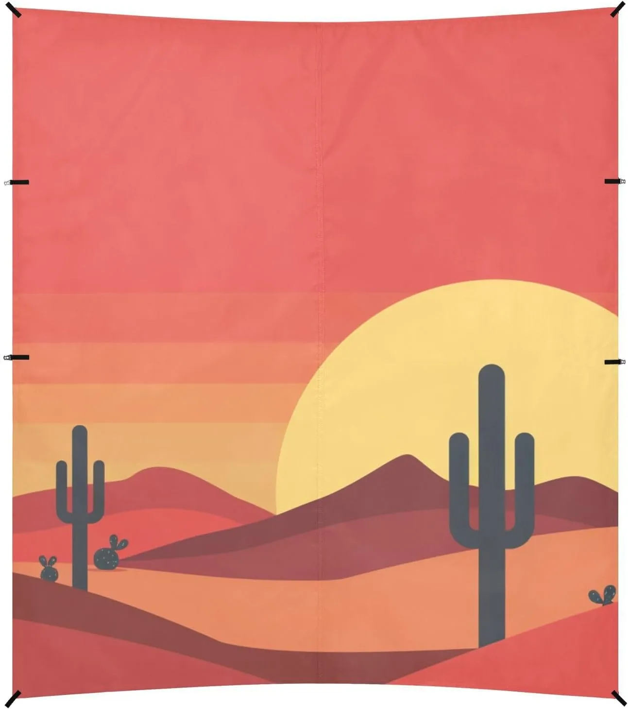 Cactus Yellow Sunset red Mountain Beach Cabana UPF50  Protection Water-Resistant Sun Shelter with Sand Shovel for Camping, Picnics, Backyard & Fishing