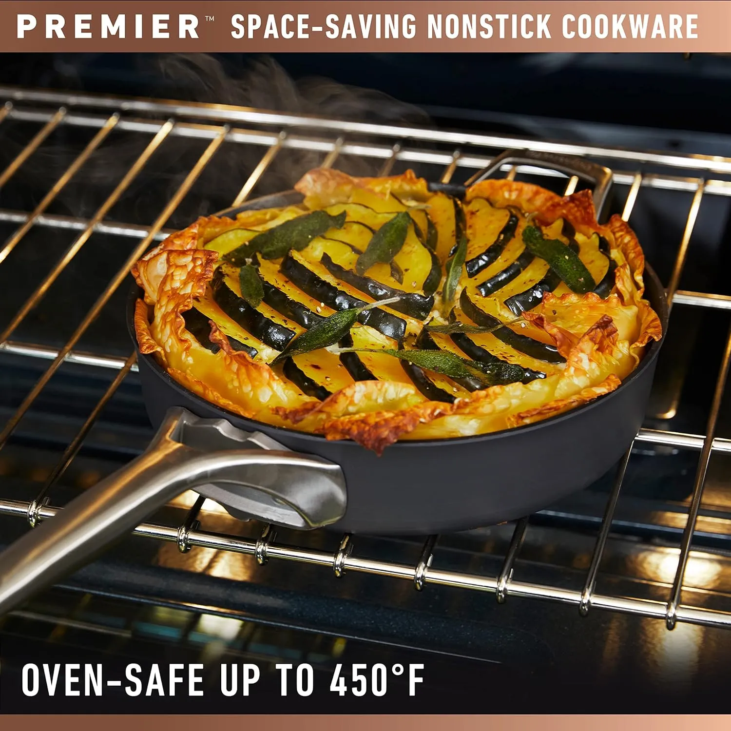 Calphalon Premier Hard-Anodized Nonstick Cookware Set, 11-Piece, Metal Utensil Safe, PFOA-Free