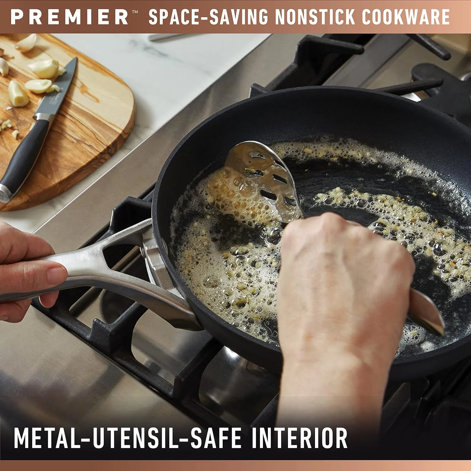 Calphalon Premier Hard-Anodized Nonstick Cookware Set, 11-Piece, Metal Utensil Safe, PFOA-Free