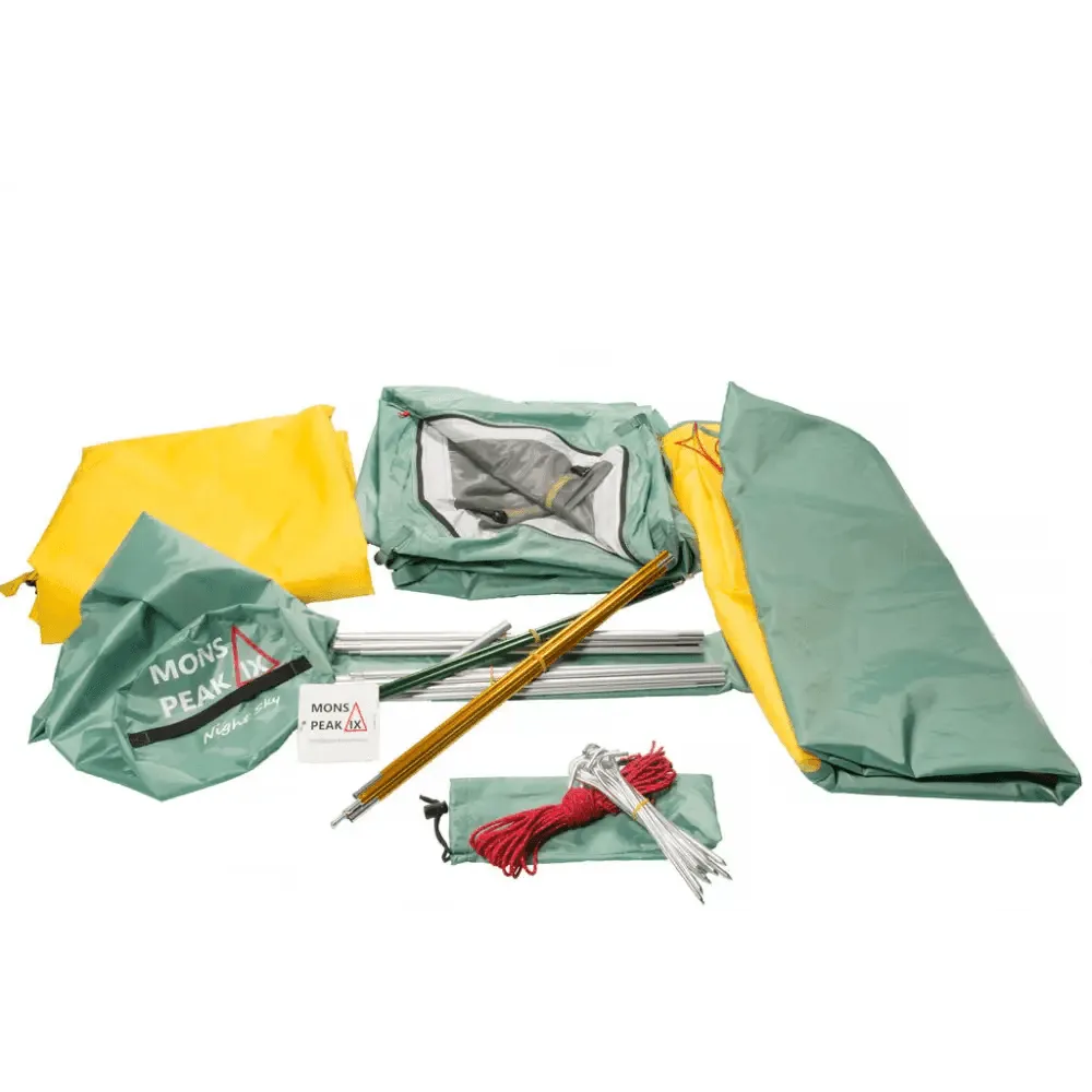 Camp in Color Bold Green Yellow & Gray Tent Adventure