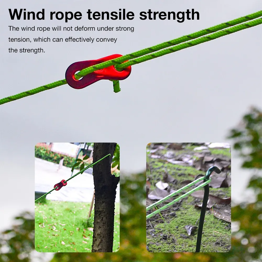 Camp Leader 4 Pcs Reflective Rope 4MM - RED