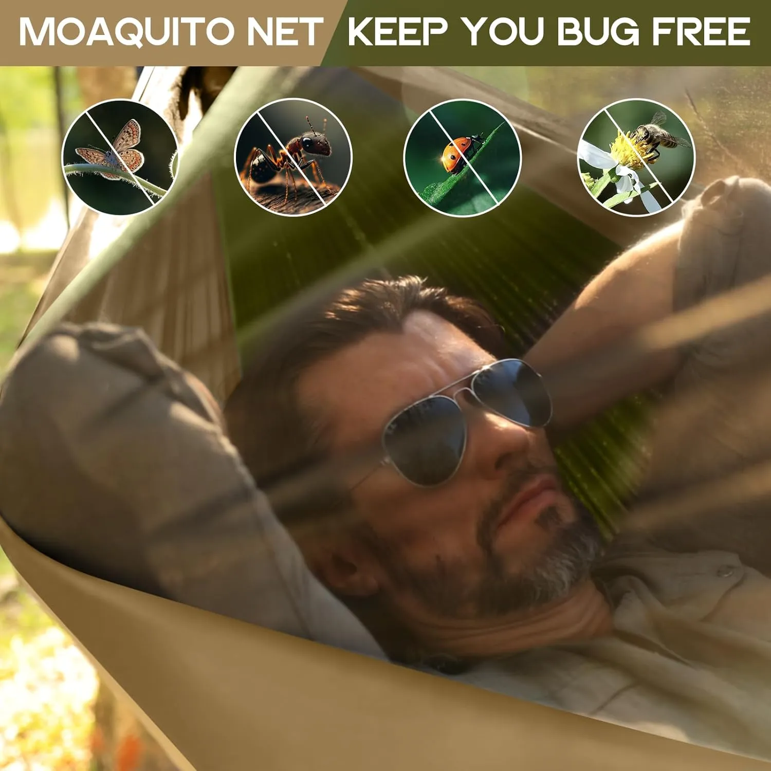 Camping Hammock Mosquito Net,Double & Single Portable Hammocks Hammocks with 2 Tree Straps,Hammock Tent for Travel Camping,Camping Accessories for Indoor Outdoor Hiking Backpacking Backyard Beach