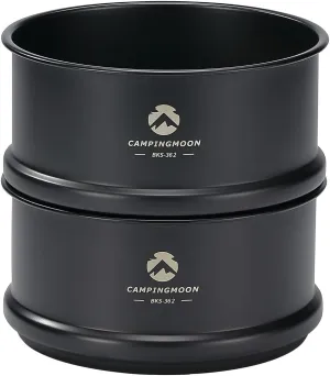 camping moon 2pcs φ4.7-Inch Mini Steamer for Sierra Cup 304 Stainless Steel Black BKS362-2P