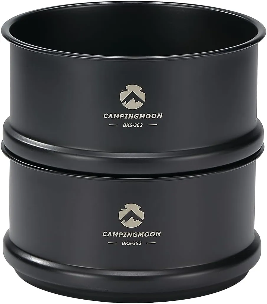 camping moon 2pcs φ4.7-Inch Mini Steamer for Sierra Cup 304 Stainless Steel Black BKS362-2P