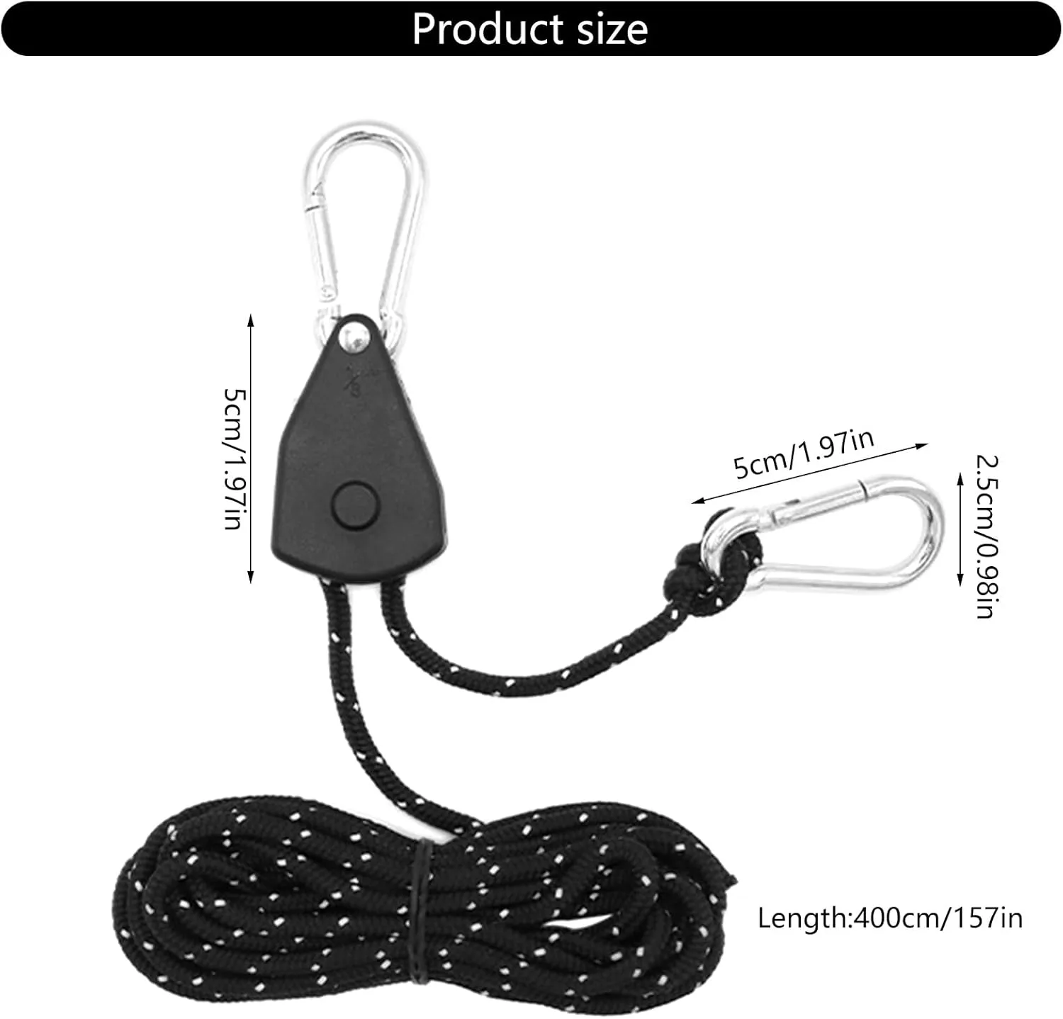 Camping Rope with Ratchets Pulley Quick Setups Outdoor Guy Line Adjusted Tent Tie Downs Rope Hangers for Canopy Kayak