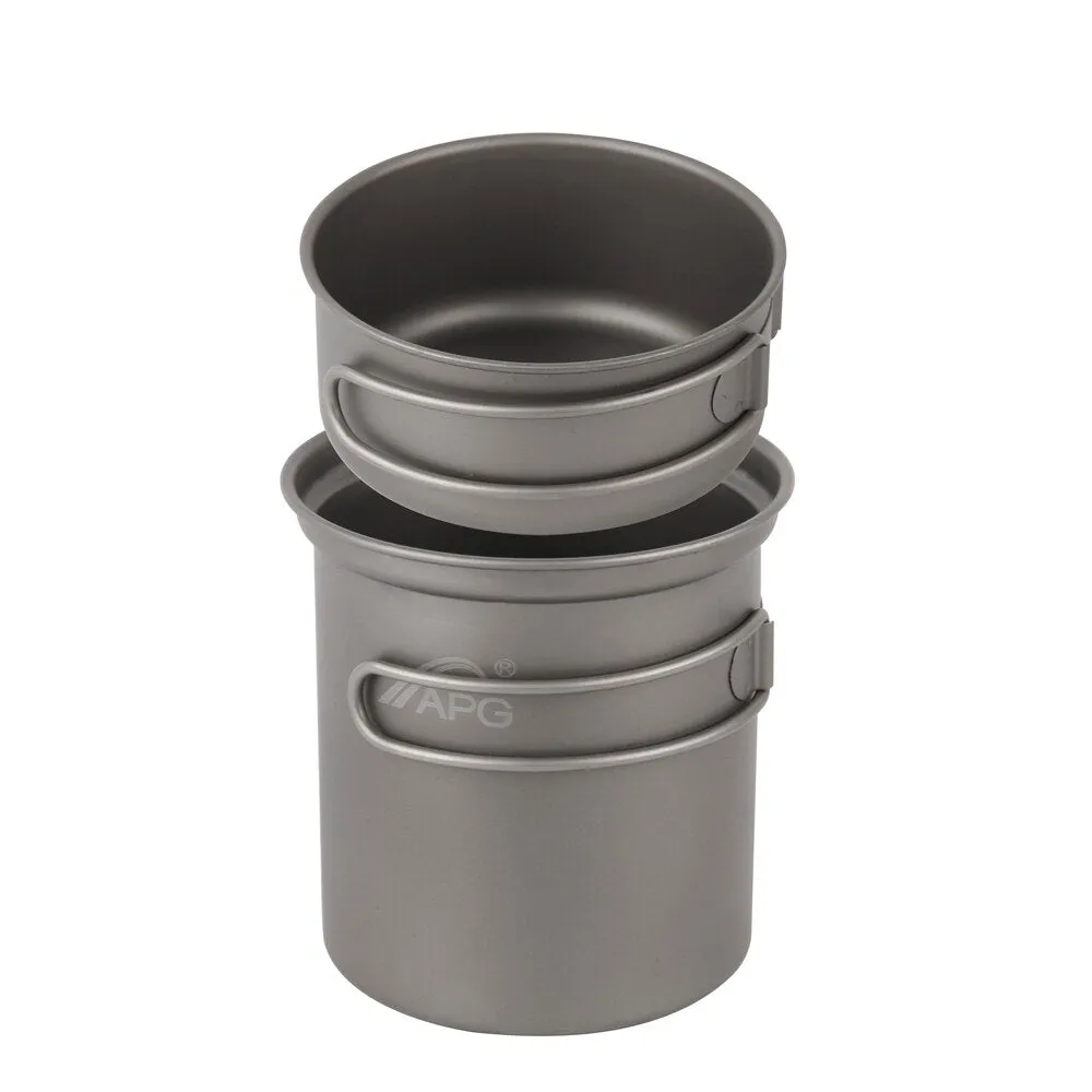 Camping Tableware Titanium Pot Pan Bowl With Folding Handle Outdoor Picnic Cooking Cookware