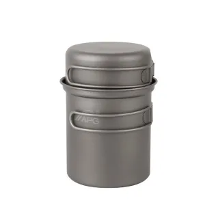 Camping Tableware Titanium Pot Pan Bowl With Folding Handle Outdoor Picnic Cooking Cookware