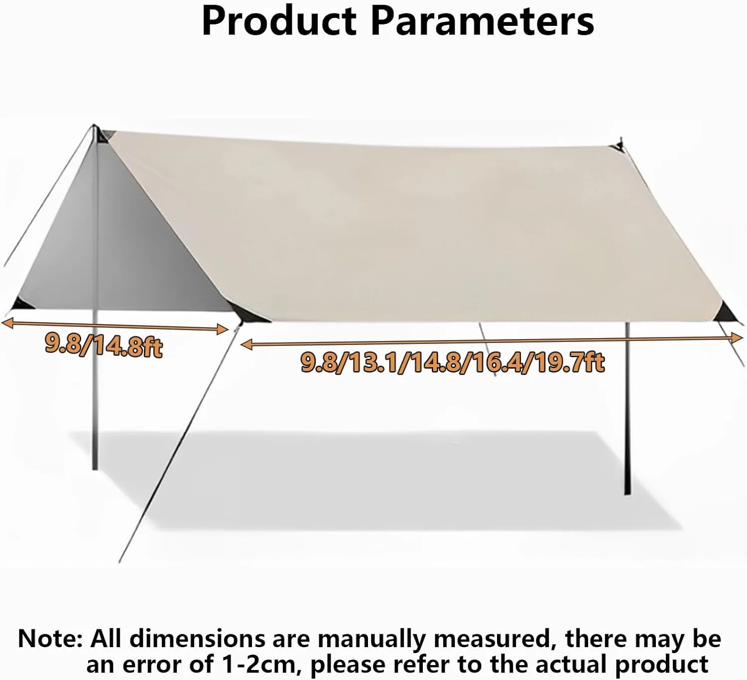 Camping Tarp with Poles Tents for Camping Thickened Black Rubber Higher Canopy Poles Thickened Wind Ropes Easy to Travel for Camping Hiking Backpacking Gardening