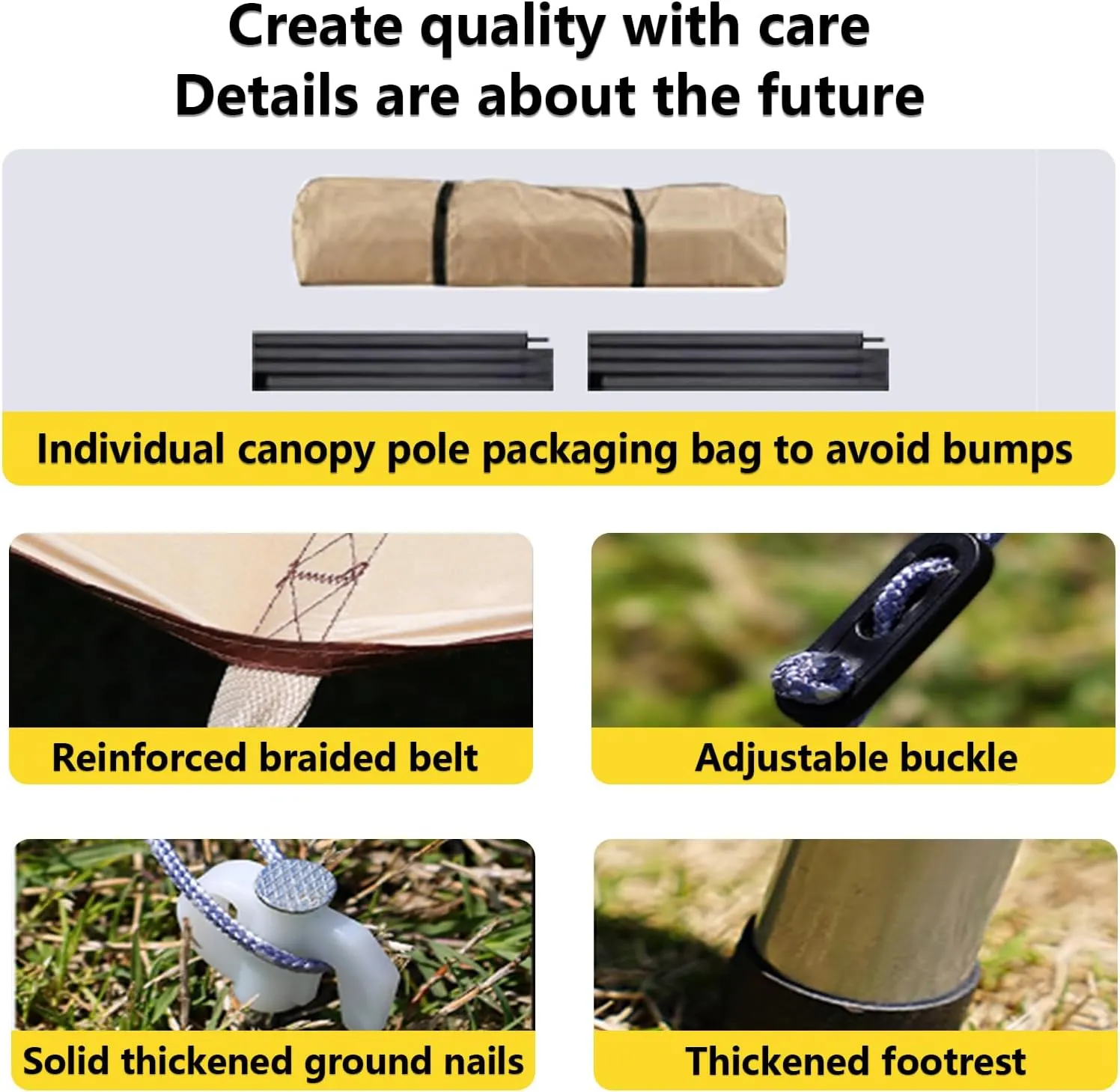 Camping Tarp with Poles Tents for Camping Thickened Black Rubber Higher Canopy Poles Thickened Wind Ropes Easy to Travel for Camping Hiking Backpacking Gardening