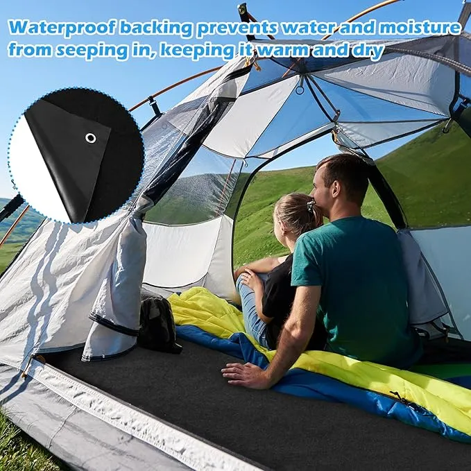 Camping Tent Carpet Mat, 6.2 X 5 Ft Outdoor Camping Rugs Tent Floor Blanket Backside Waterproof Camping Tent Mat Felt Soft Inside Tent Flooring for Camping Hiking Lawn Picnic Tent Accessories