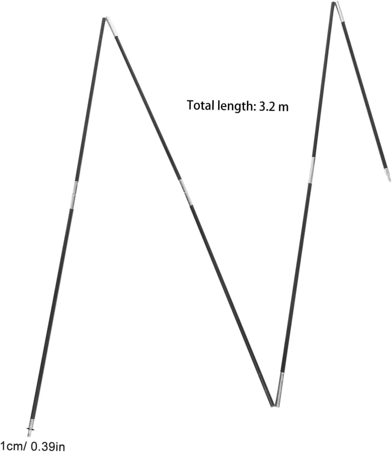 Camping Tent Poles 2 Pack 3.2m Long Upgraded Fiberglass for Beach Hiking and Outdoor Shelter Setup
