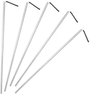 Camping Tent Stake Set 20 Pcs Steel Ground Nails Tarp Pegs Curved Hook