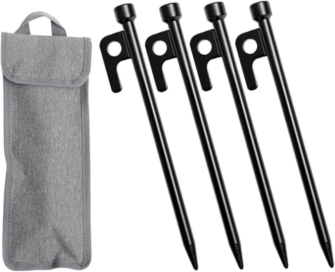 Camping Tent Stakes 1 Set Metal Ground Pegs Tarp Fixing Stakes Portable Easy Install for Outdoor Activities