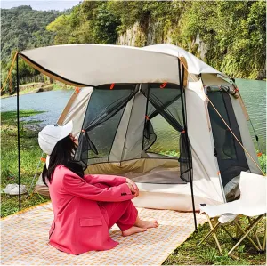 Camping Tents Family 4 People Insect-Proof,Double Doors and Four Windows Quick Pitch Tent Sturdy for Tents for Family Camping,Hiking Party
