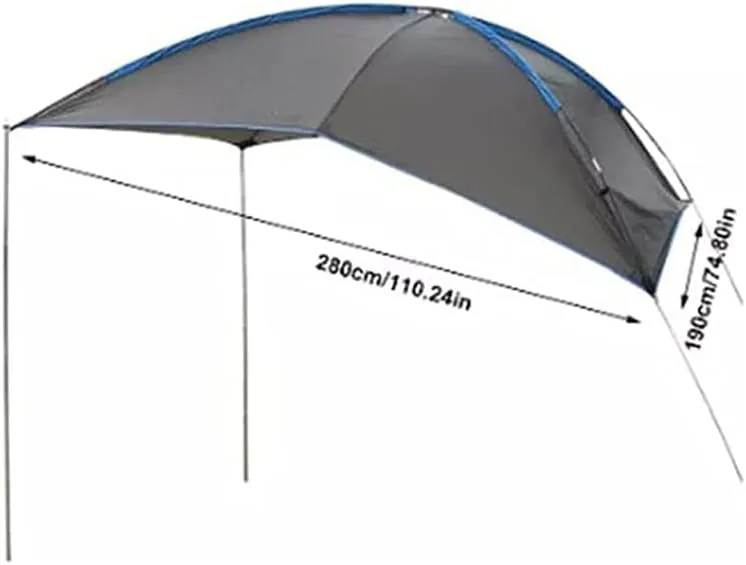 Car Awning for Chevrolet Bel Air/C/K-Series/Caprice/Chevelle/El Camino, Ventilation Awning Shade Tailgate Tent Easy Outdoor Sun Shade Easy Installation and Removal,B Grey