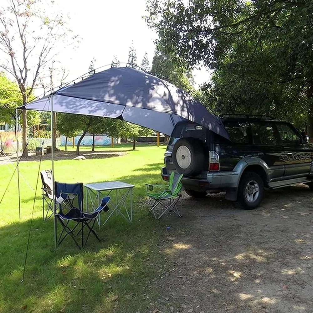 Car Awning for Chevrolet Bel Air/C/K-Series/Caprice/Chevelle/El Camino, Ventilation Awning Shade Tailgate Tent Easy Outdoor Sun Shade Easy Installation and Removal,B Grey