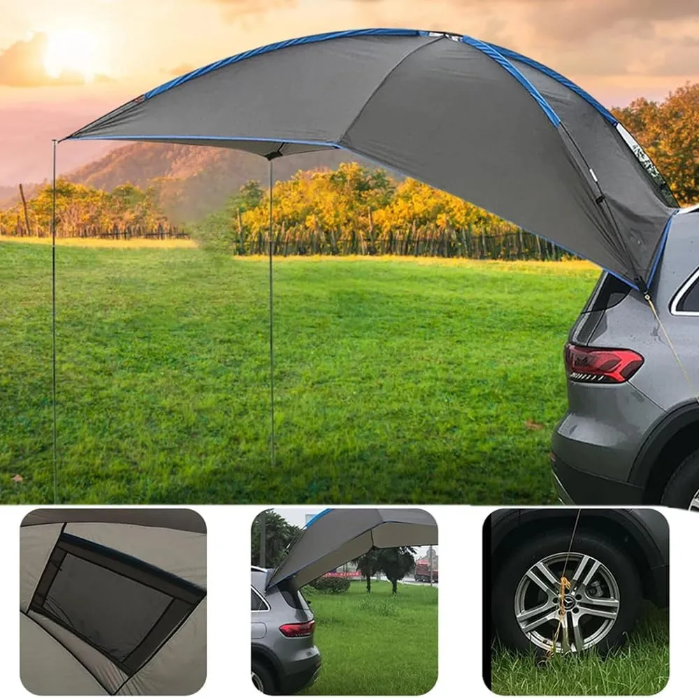 Car Awning for Chevrolet Bel Air/C/K-Series/Caprice/Chevelle/El Camino, Ventilation Awning Shade Tailgate Tent Easy Outdoor Sun Shade Easy Installation and Removal,B Grey