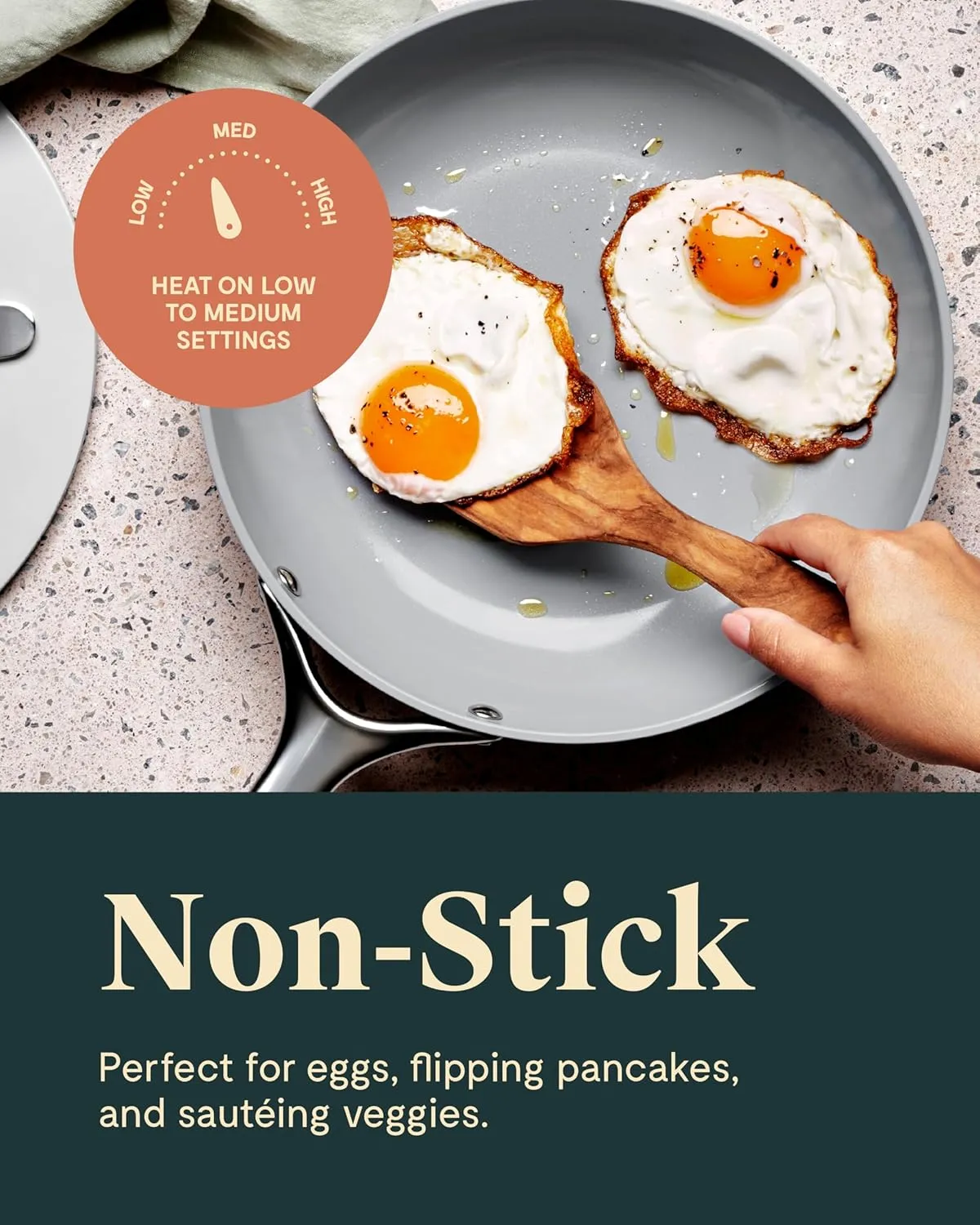 Caraway Nonstick Ceramic Frying Pan (2.7 qt, 10.5") - Non Toxic, PTFE & PFOA Free - Oven Safe & Compatible with All Stovetops (Gas, Electric & Induction) - Marigold