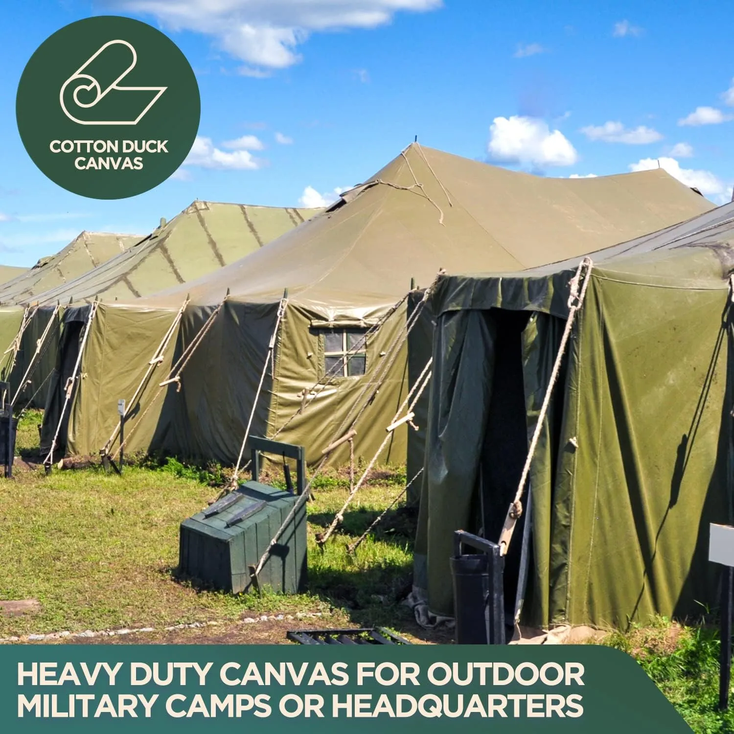 CCS Waterproof Canvas Tarp Cover (21oz) – Heavy Duty Duck Cloth, Waxed Canvas Tarpaulin with Rustproof Brass Grommets for Camping, Construction, Equipment & Outdoor Use (Olive Drab,6x8 Ft)