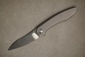 Cheburkov Knife Russian, Steel Damascus, Handle Gray Titanium