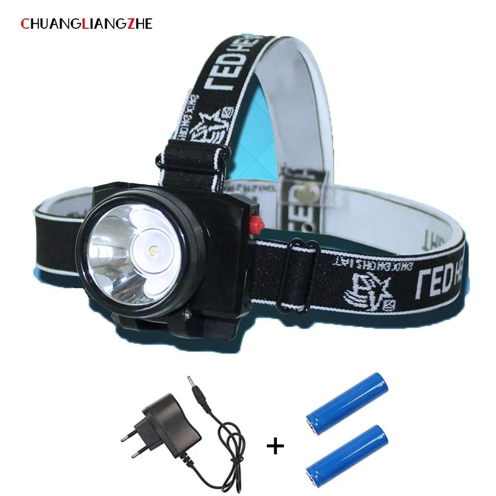 CHUANGLIANGZHE LED headlight headlamp 18650 battery rechargeable outdoor waterproof Flashlight Head Head Torch luminarias