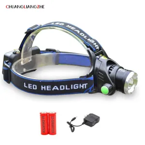 CHUANGLIANGZHE Rechargeable Headlight 2000Lm Powerful Led Hunting Headlamp Fishing Lamp Hunting Lantern 18650 Battery luminarias