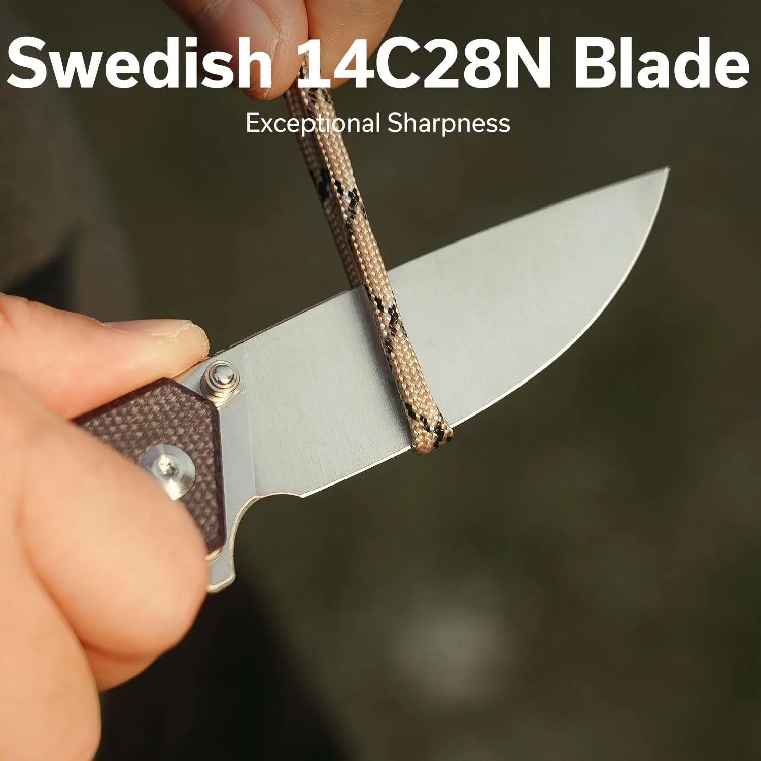CIVIVI Merit Pocket Knife, Folding Knife with 3.28" 14C28N Blade Micarta Handle, Lightweight EDC Knife with Reversible Pocket Clip for Camping Hiking Indoor & Outdoor, C24012-3, Purple